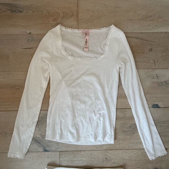 NWT VICTORIA'S SECRET Pointelle Modal Long-Sleeve & Shortie Set / Size Medium - Picture 8 of 12